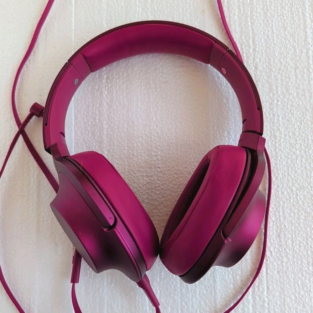 Rare Sony‎ MDR-100A Bordeaux Pink Wired Headphones Tested Working **Read**
